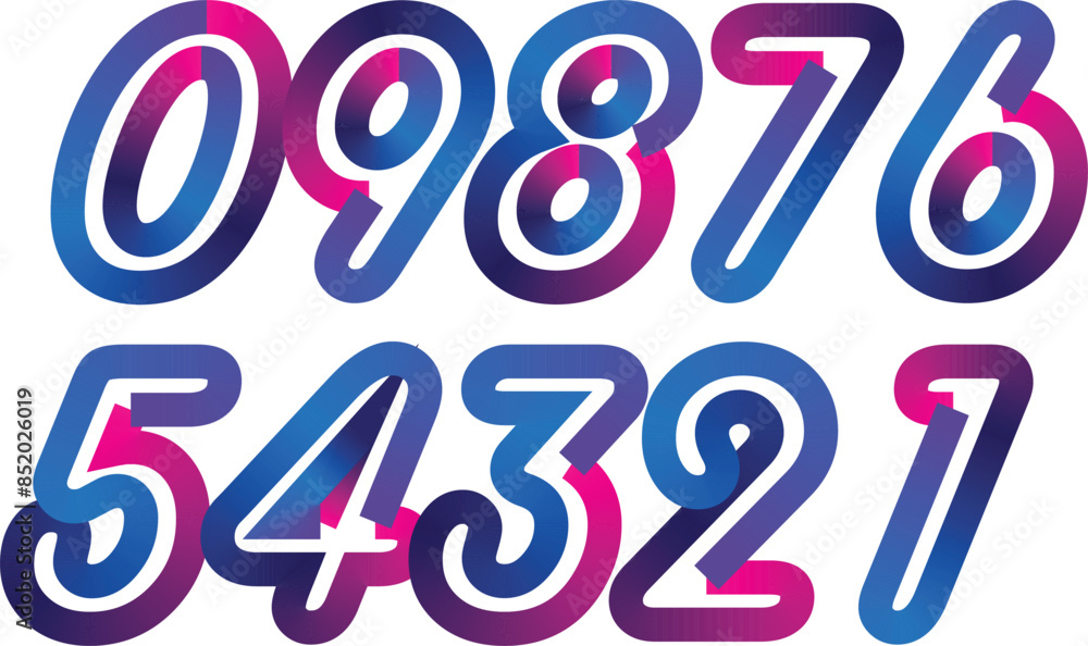 Poster colorful gradient set with number from 1 to 12, 3d realistic golden balloon number set for decoratio