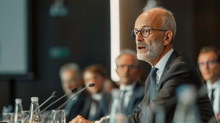 The president of the management board discusses the company's performance from the previous year during the annual general meeting of shareholders. Generative AI