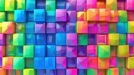 Abstract Colorful Cube Pattern