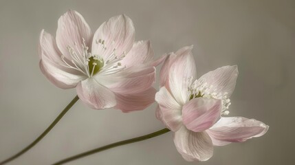 Obraz premium A Pair of Delicate Pale Pink Flowers