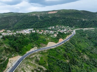 Aerial image of Vlora's landscape from Kanina Castle nearby 