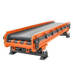 Single Conveyor Belt on White Background