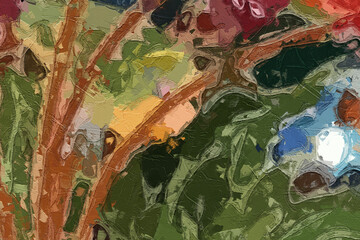 Oil paintings and various flowers, roses, peonies, birds, and chrysanthemums are beautiful