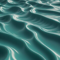 Obraz premium Jade Ripples in Teal Abstract 3D Wave Design