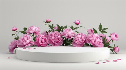 Pink Flowers on White Table