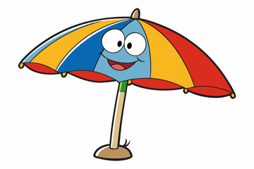 cartoon seaside umbrella vector illustration