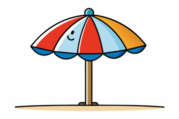 cartoon seaside umbrella vector illustration