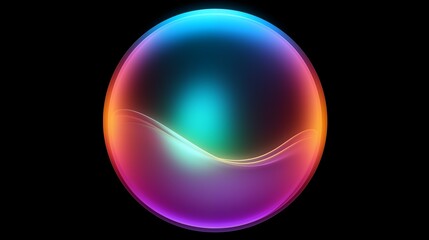A Vibrant, Glowing Colorful Orb with Gradient Shades and Smooth Patterns