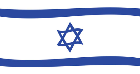 PrinIsrael Flag Waving Ribbon vector. White Isolated Backgroundt