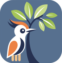 Cute bird cartoon  vector illustration