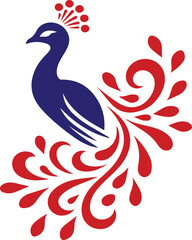 Elegant Peacock Silhouette Vector Design