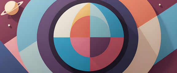 Obraz premium illustrazione con elementi geometrici a tema astratto contemporaneo