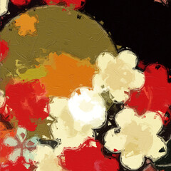 Oil paintings and various flowers, roses, peonies, goldfish, chrysanthemums, and birds are beautiful