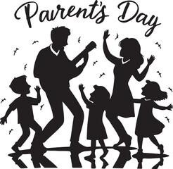 Parents day silhouette vector illustration