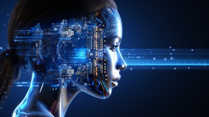 Futuristic innovation  ai and automation boost business efficiency and productivity