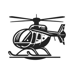 helicopter icon symbol vector illustration. helicopter front view vector design. Black silhouette of helicopter on white background.