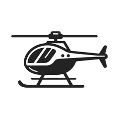helicopter icon symbol vector illustration. helicopter front view vector design. Black silhouette of helicopter on white background.