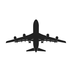 Mega commercial airplane flying icon isolated on white background. vector illustration.