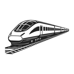 Naklejka premium Electric Train Railway Silhouette. High quality vector