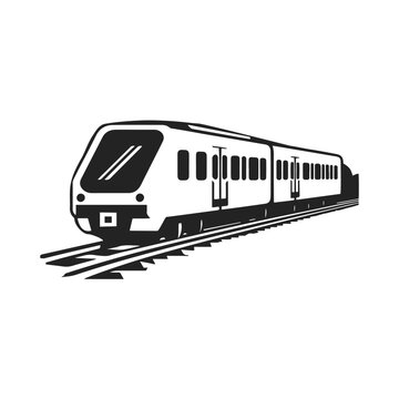 recommend clip art: Black silhouette retro train engine with large coal smoke graphic design vector