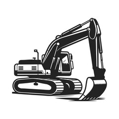 Mega excavator flat icon on a white background. vector illustration.