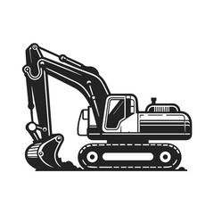 Excavator silhouette with transparent background, vector illustration suitable for laser cutting, cut, and craft projects