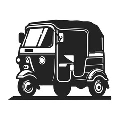 Simple illustration of auto rickshaw vector icon for web design isolated on white background