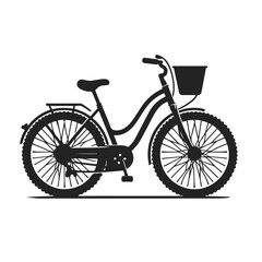 Illustration of a girls bicycle icon or logo in a flat style.