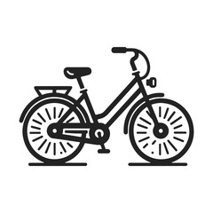 Fototapeta premium Illustration of a old bicycle icon or logo in a flat style.