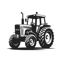 A tractor Vector black isolated on a white background, A farm Tractor Silhouette