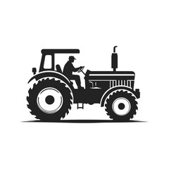 Farming tractor icon logo. Agriculture and farmer concept. Isolated vector illustration