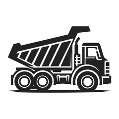 Modern Dump Truck Silhouette, Basic yet Bold Vector © Stock Giant