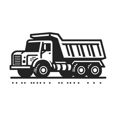 Chic Dump Truck Icon. Simple Vector Illustration