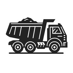 Refined Dump Truck Silhouette. Minimal Vector Art