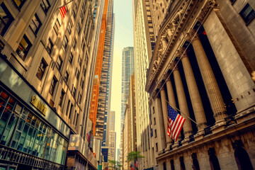 Naklejka premium Street with skyscrapers