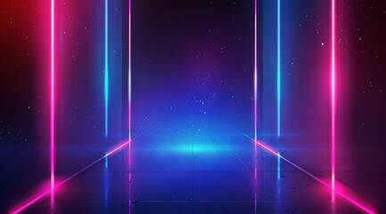 Neon Lights Filled Room