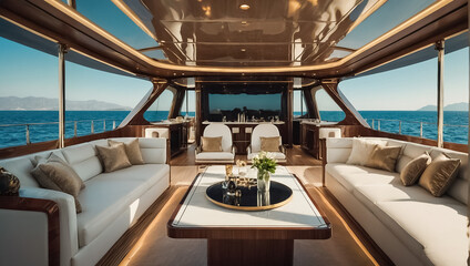 Fototapeta premium Interior of a luxury yacht