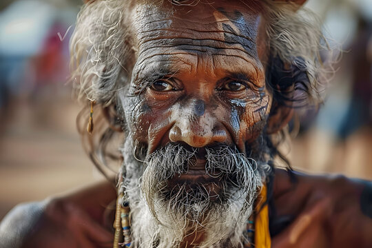 Australian aboriginal man in outback