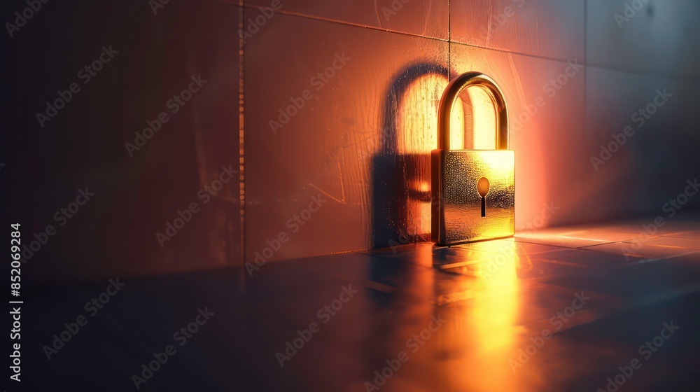 Poster protecting information and data through encryption, requiring a login with username and password for