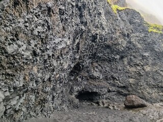 Exciting rock formations in basalt rock from Iceland.