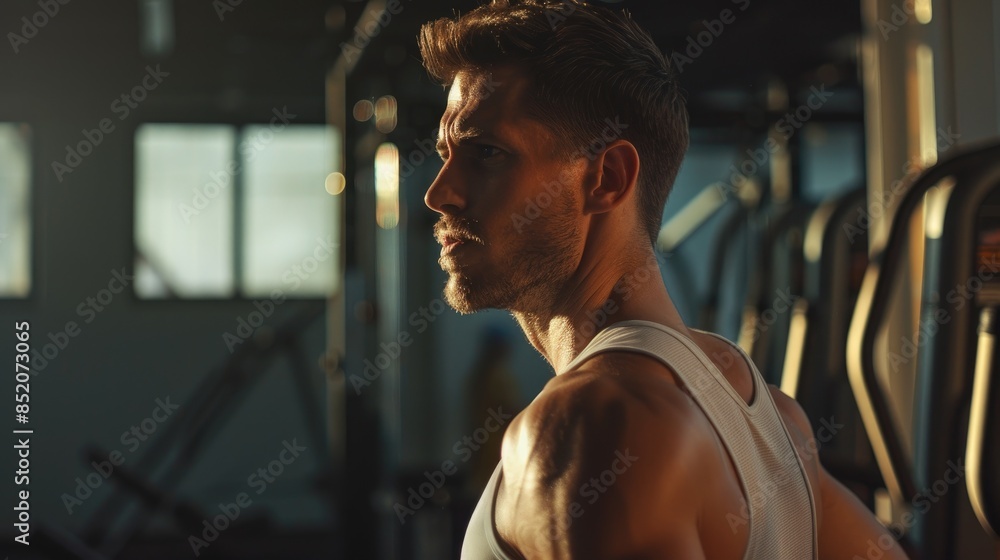 Wall mural The male at the gym