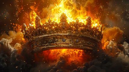 Bright and colorful illustration of a crown with precious stones