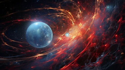 Obraz premium A Mesmerizing Display of Planets and Cosmic Phenomena in Deep Space