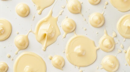Boiled condensed milk arranged on a white backdrop