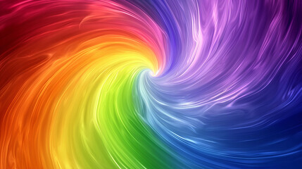Vortex Formed by Swirling Rainbow Colors