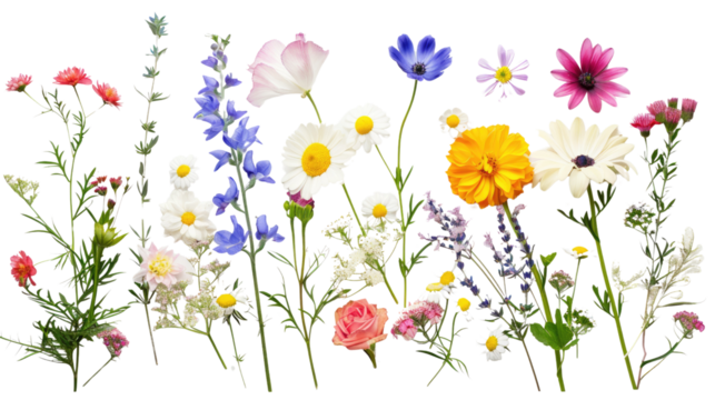 Flowers on a transparent background