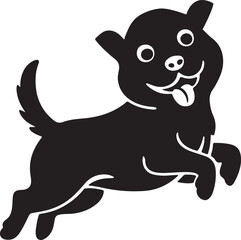  cute dog silhouette vector style 