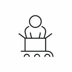 factory conveyor workers package icon