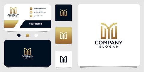 abstract, modern, simple letter m logo template with business card