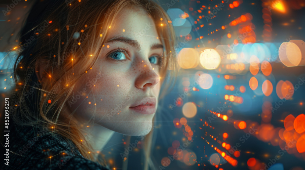 Poster digital technology, internet network connection, big data, digital marketing iot internet of things.
